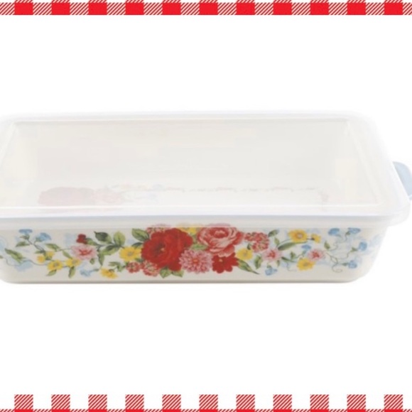 ❣️The Pioneer Woman Sweet Rose 9 X 13 ceramic Baker with lid - Picture 2 of 7